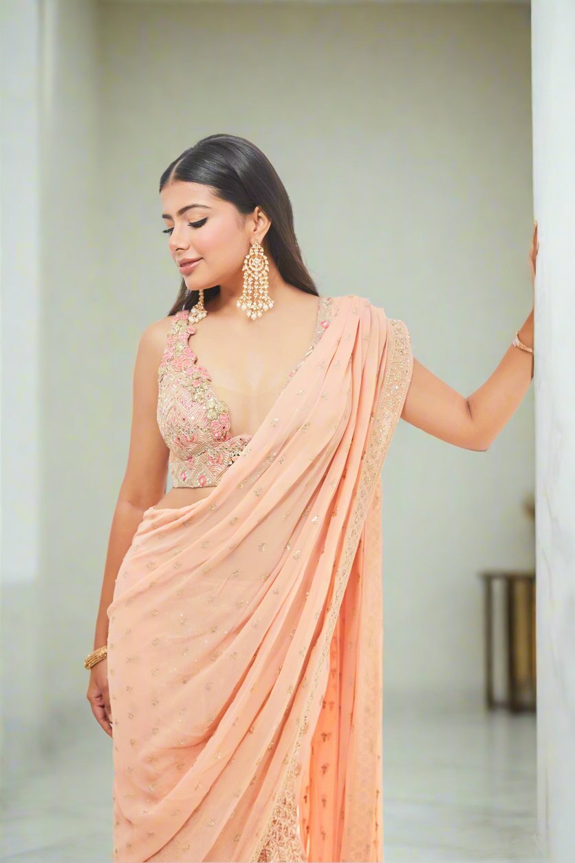 Kali Georgette Pallah Saree