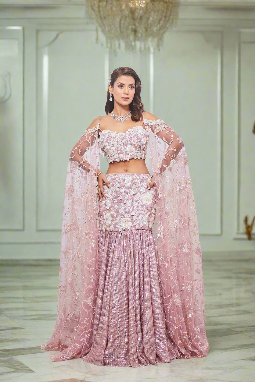 Pearl Metallic Mermaid Lehenga