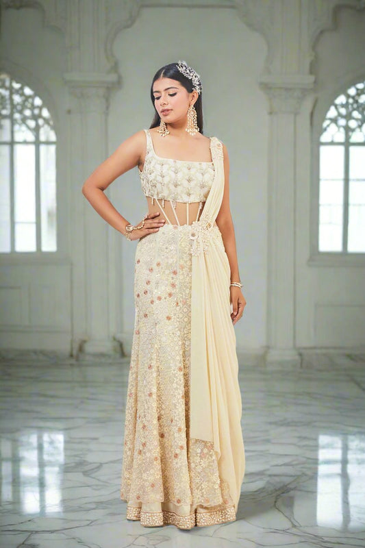 Corset Waist Anarkali Gown