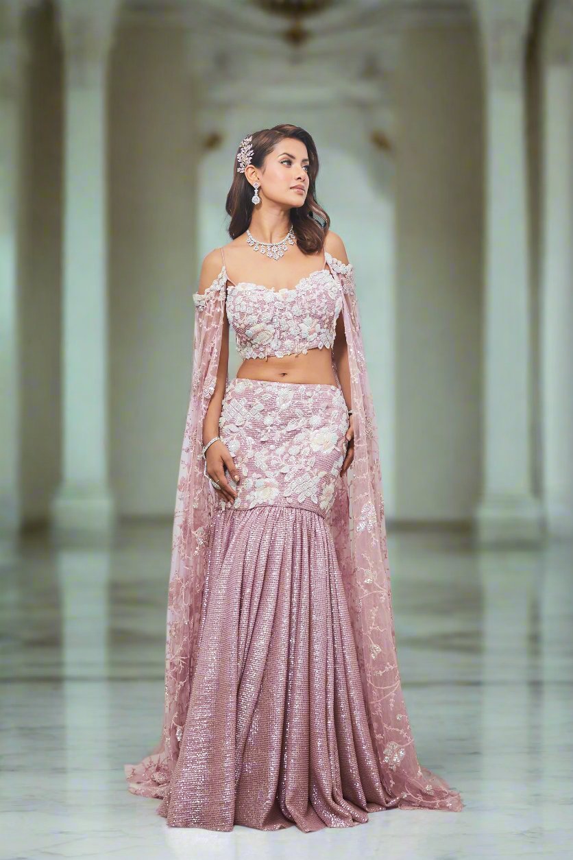 Pearl Metallic Mermaid Lehenga