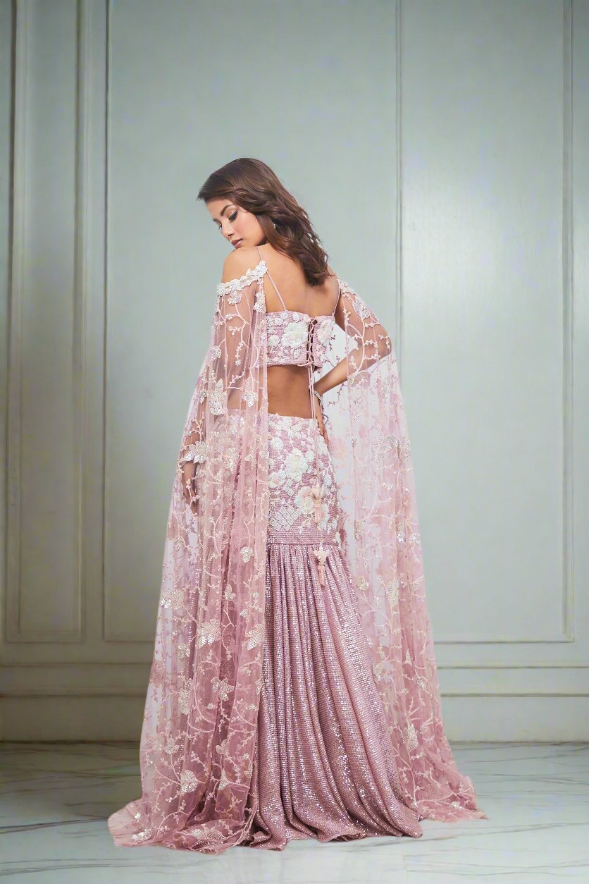 Pearl Metallic Mermaid Lehenga