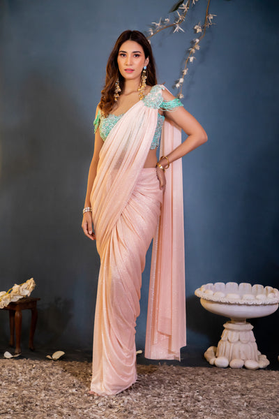 Buy Pink Georgette Party Wear Saree With Net Blouse Online - SARV08508 |  Andaaz Fashion