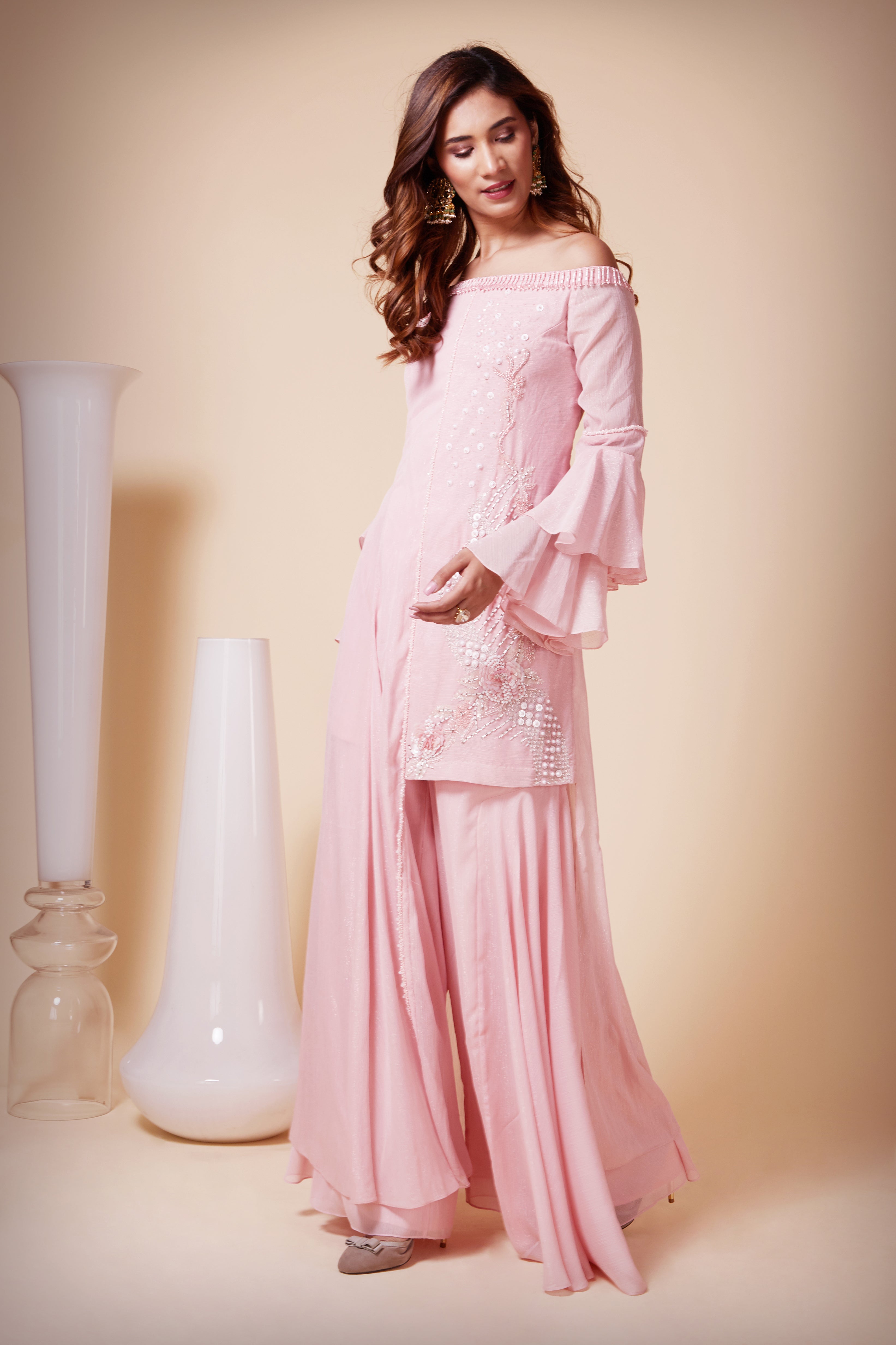 Valentine Pink Thread Embroidered Georgette Party Wear Salwar  KameezSL12306  Pakistani suits Party wear Fashion